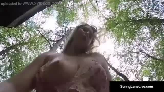 Big booty indian girl plays with her pussy outdoors