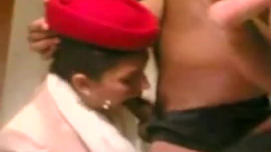 Indian stewardess on cock sucking