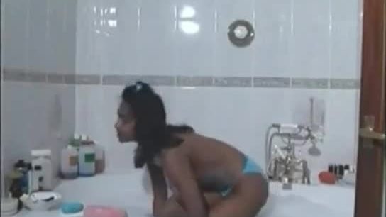 Trini indian girl bathing